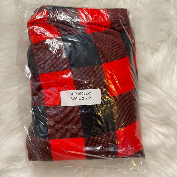 NEW FALL TRENDY RED BLACK PLAID FLANNEL THICK LEGGINGS - Picture 14 of 14